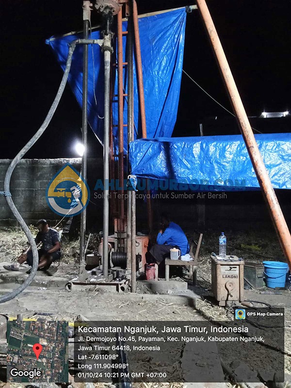 Pengeboran Sumur Bor di PDAM Nganjuk