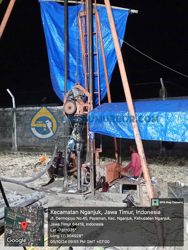 Pengeboran Sumur Bor di PDAM Nganjuk
