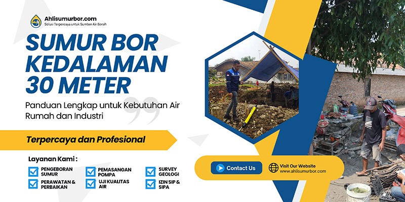 Sumur Bor Kedalaman 30 Meter
