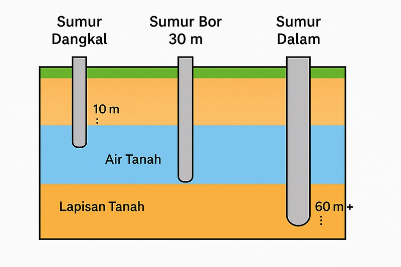 Sumur Bor Kedalaman 30 Meter