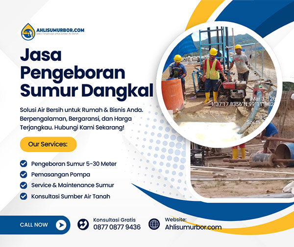 jasa sumur bor dangkal