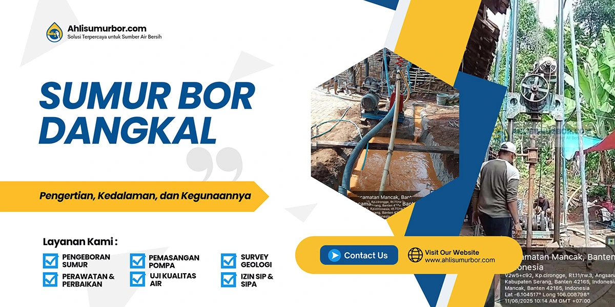 sumur bor dangkal untuk kebutuhan air rumah tangga